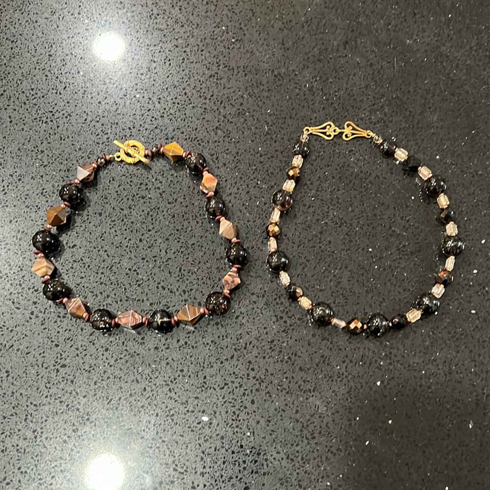 Bundle of Two Necklaces with Glass Beads